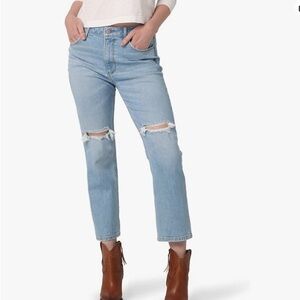 Wrangler Cropped High Rise Straight Jeans. Size 0.